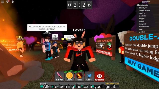 How to get the VALENTINE HEARTBREAKER KNIFE in SURVIVE THE KILLER! (CODE!) [ROBLOX] смотреть онлайн