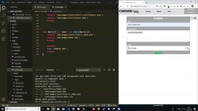 cmrweb framework PHP PWA ORM CRUD CLI смотреть онлайн