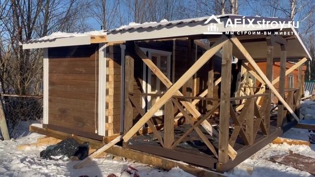 Баня #сказка 6 на 4,3 м с террасой - Afixstroy.ru смотреть онлайн