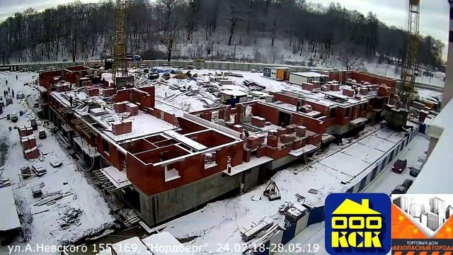 Ход строительства ЖК Нордберг в мае. Застройщик ГК КСК в Калининграде. смотреть онлайн