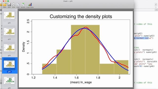 Graphs in STATA: Customized Histograms (with Normal and Kernel Density plot) смотреть онлайн