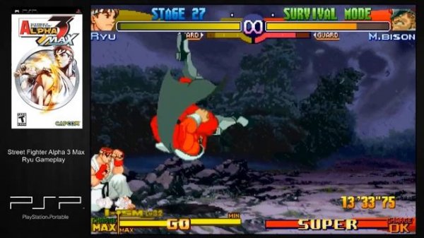 Street Fighter Alpha 3 Max [PSP] - Ryu Gameplay (Expert Mode)