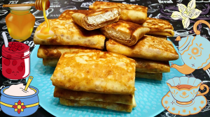 БЛИНЧИКИ С ТВОРОГОМ / Вкуснейшие блинчики на молоке с творожной начинкой