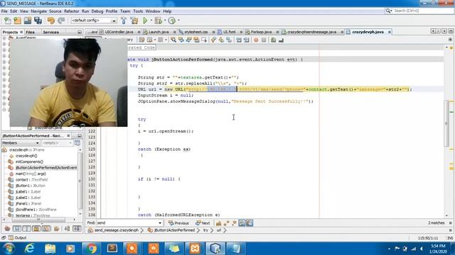How to send Message in JAVA NETBEANS Free source code Tutorial # 2 смотреть онлайн
