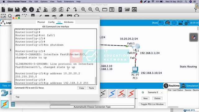 Networking Tutorial with Cisco CCNA 200-301 - 68 - Setup topology 3 router смотреть онлайн