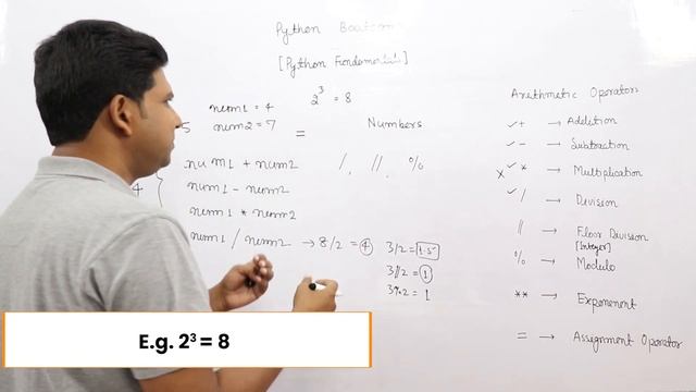 Lecture 3.2 - Arithmetic operator example in Python | Python Basics | Free Python Bootcamp 2022 смотреть онлайн