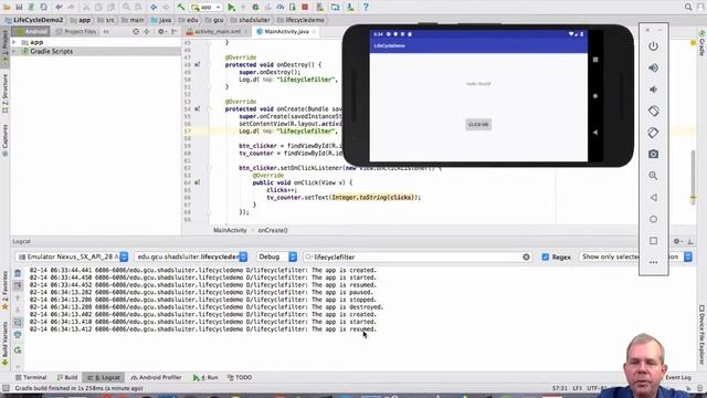 Android Activity lifecycle 03 override methods смотреть онлайн