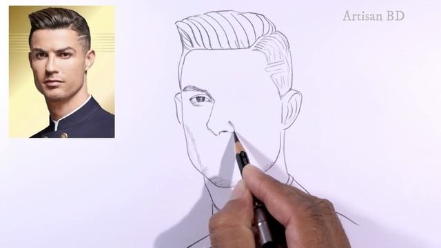 Drawing of Sketch Easy Cristiano Ronaldo / Draw Cr7 Football Player From Portugal смотреть онлайн
