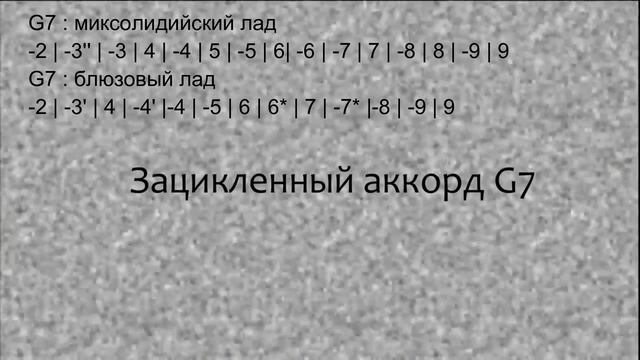 Зацикленный аккорд G7.Ноты для блюзовых аккордов смотреть онлайн
