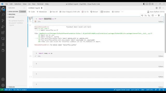 No Module Named 'tensorflow.python' | Import Tensorflow In VS Code. | VS Code | Tensorflow
