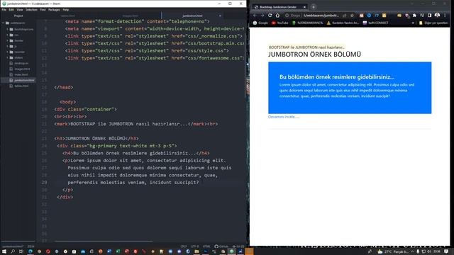 Bootstrap Dersleri Jumbotron Uygulaması 10 смотреть онлайн