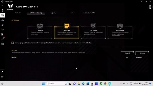 How to fix Armoury Crate application missing GPU power saving tab issue in ASUS gaming PC's? #short смотреть онлайн