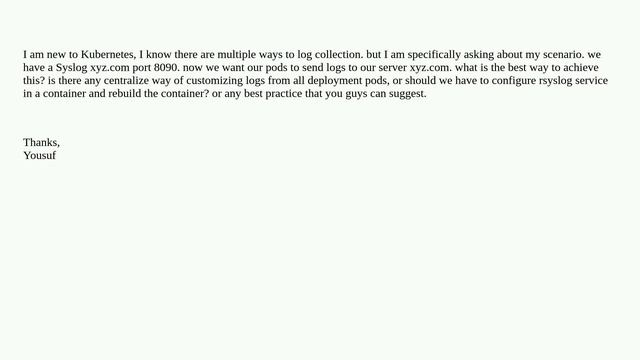 Forwarding apache logs from k8s Pod to Syslog server смотреть онлайн