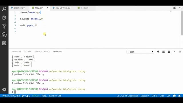 CSV In Python || CSV Python tutorial смотреть онлайн