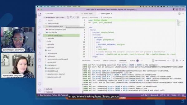 Использование PostgreSQL внутри VS Code Dev Containers и GitHub Codespaces