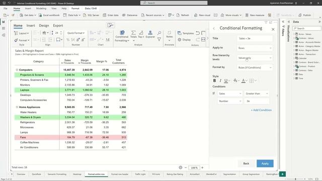 Format entire row in Power BI using Inforiver смотреть онлайн