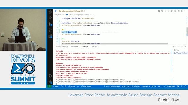 PowerShell Summit 2023: Leverage from Pester to automate Azure Storage Account...by Daniel Silva смотреть онлайн