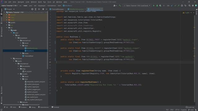Minecraft 1.18.1 Fabric Modding | CUSTOM ITEM GROUP смотреть онлайн