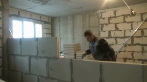 Монтаж перегородки из пазогребневых плит (блоков) своими руками, за один день.