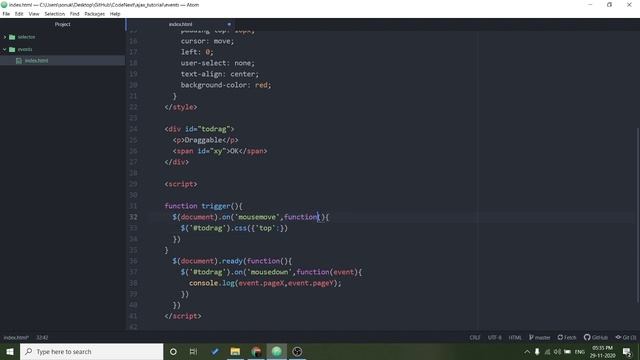 JQuery Event | Draggable Element | Tutorial смотреть онлайн