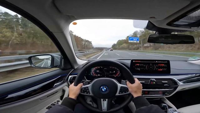 POV Drive BMW 545e XDrive G30 LCI On German Autobahn