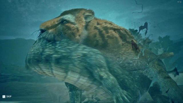 Machairodus kill the Thorbjarnarson's Crocodile In Ancestors смотреть онлайн