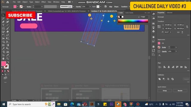 Make Simple Web Banner Design In Adobe Illustrator | Illustrator Tutorial | Online Shopping | Hs