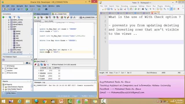 دورة ORACLE الحلقة 32 # With Check Option Constraint in Views смотреть онлайн