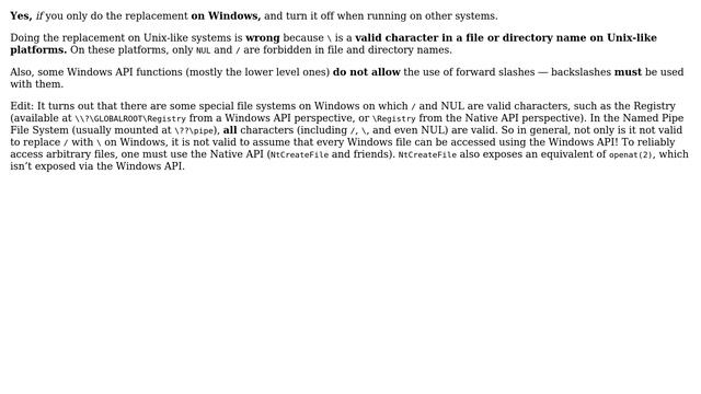 Is it safe to convert Windows file paths to Unix file paths with a simple replace? смотреть онлайн