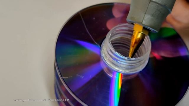 Светильник из CD дисков - Ночник своими руками из CD и гирлянды / Lamp from CD / #DIY CD craft idea смотреть онлайн