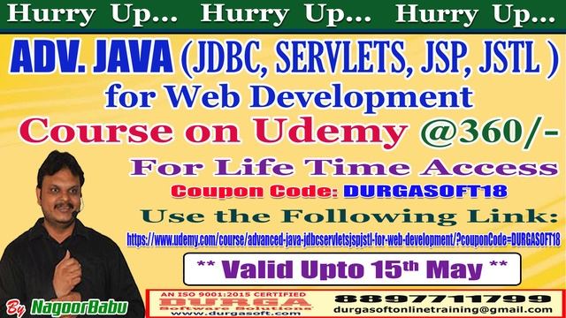 ADV. JAVA (JDBC, SERVLETS, JSP, JSTL ) for Web Development Course on Udemy @360/- смотреть онлайн