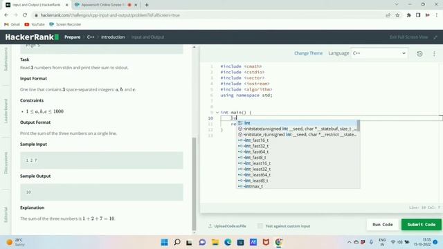 Input and Output Hacker Rank Solution C++ смотреть онлайн