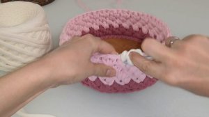 Шкатулка из трикотажной пряжи крючком//Часть - 2//Crochet box of yarn
