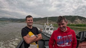 Переправа на пароме через Селенгу.