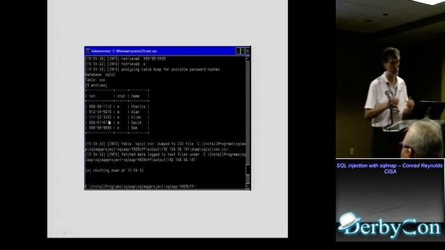 DerbyCon 3 0 4202 Sql Injection With Sqlmap Conrad Reynolds Cisa смотреть онлайн