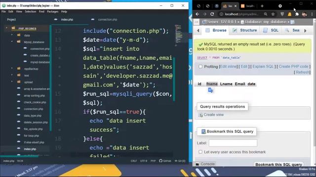 Php Mysql Database Data Insert in Bangla | PHP Tutorial For Beginners | (part 4). смотреть онлайн