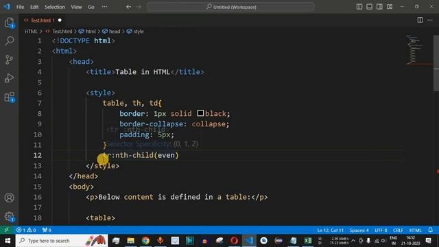 HTML Tutorial #34 - Table Border in HTML using CSS смотреть онлайн