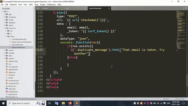 #04 - Live Check Availability in database Laravel using jQuery Ajax | Human Resources in Laravel 10 смотреть онлайн