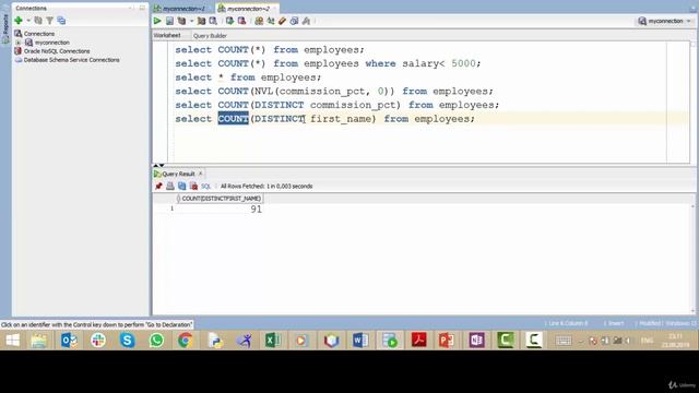 64 Функция COUNT / SQL для начинающих с нуля до сертификата Oracle смотреть онлайн