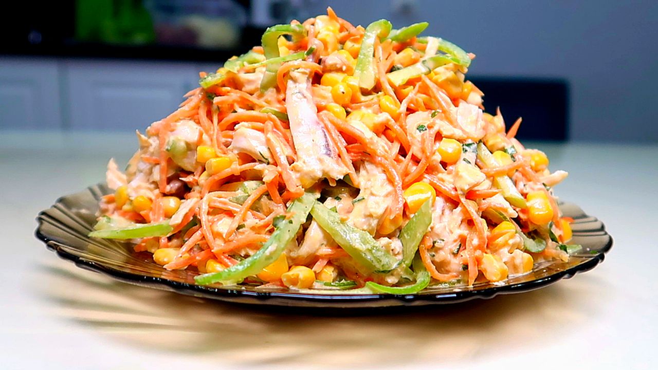 Очень вкусный САЛАТ из корейской моркови с майонезом. Рецепт вкусного УЖИНА. смотреть онлайн