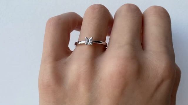 0.3 ct Princess Cut Diamond Ring White Gold - Style # 3769 - PIERRE смотреть онлайн