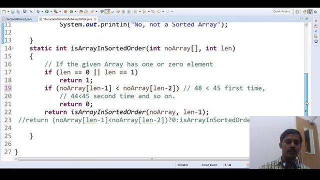 Java in Tamil - Recursion - Given Array is Sorted or Not - Payilagam - Java Training in Chennai смотреть онлайн