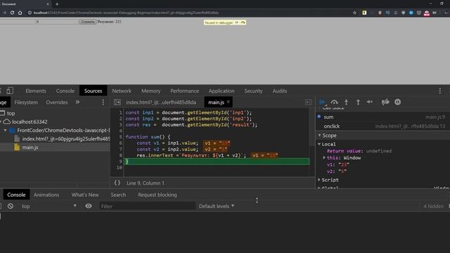 Отладка JavaScript в ChromeDevtools для новичков. Javascript Debugging. смотреть онлайн