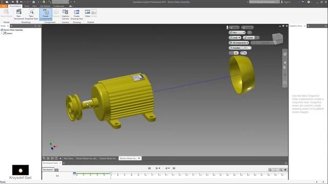 INVENTOR 2019 - ELECTRIC MOTOR ASSEMBLY - DRAWING смотреть онлайн