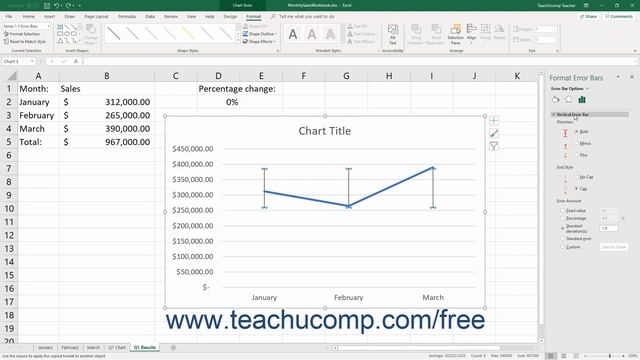 Excel 2019 & 365 Tutorial Formatting Error Bars Microsoft Training смотреть онлайн