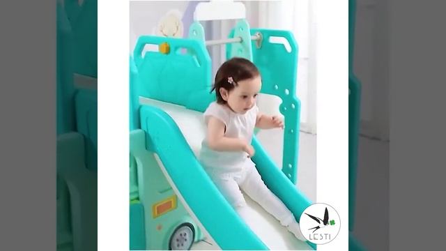 Игровой комплекс LESTI автобус (горка+качели+домик-автобус) смотреть онлайн