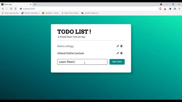 Todo List App Project using React js смотреть онлайн