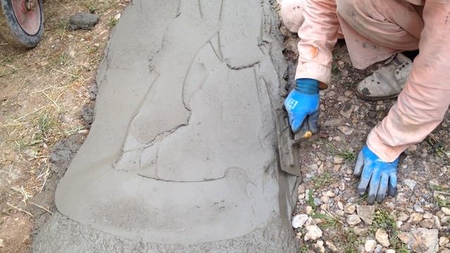 Садовая дорожка из арт бетона,без опалубки. смотреть онлайн