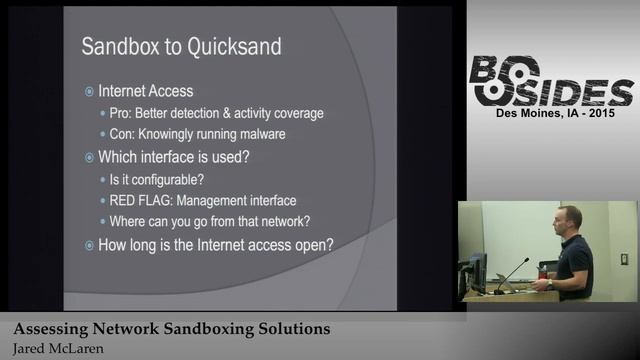 BSidesIOWA 2015 Track2: Assessing Network Sandboxes by Jared McLaren смотреть онлайн