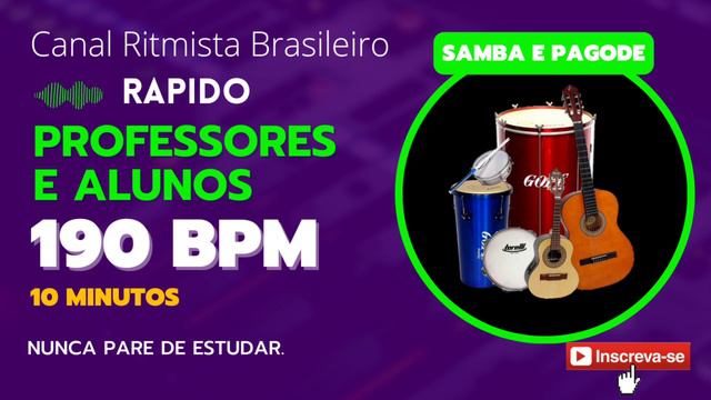 Metrônomo de Samba e Pagode 190 BPM смотреть онлайн